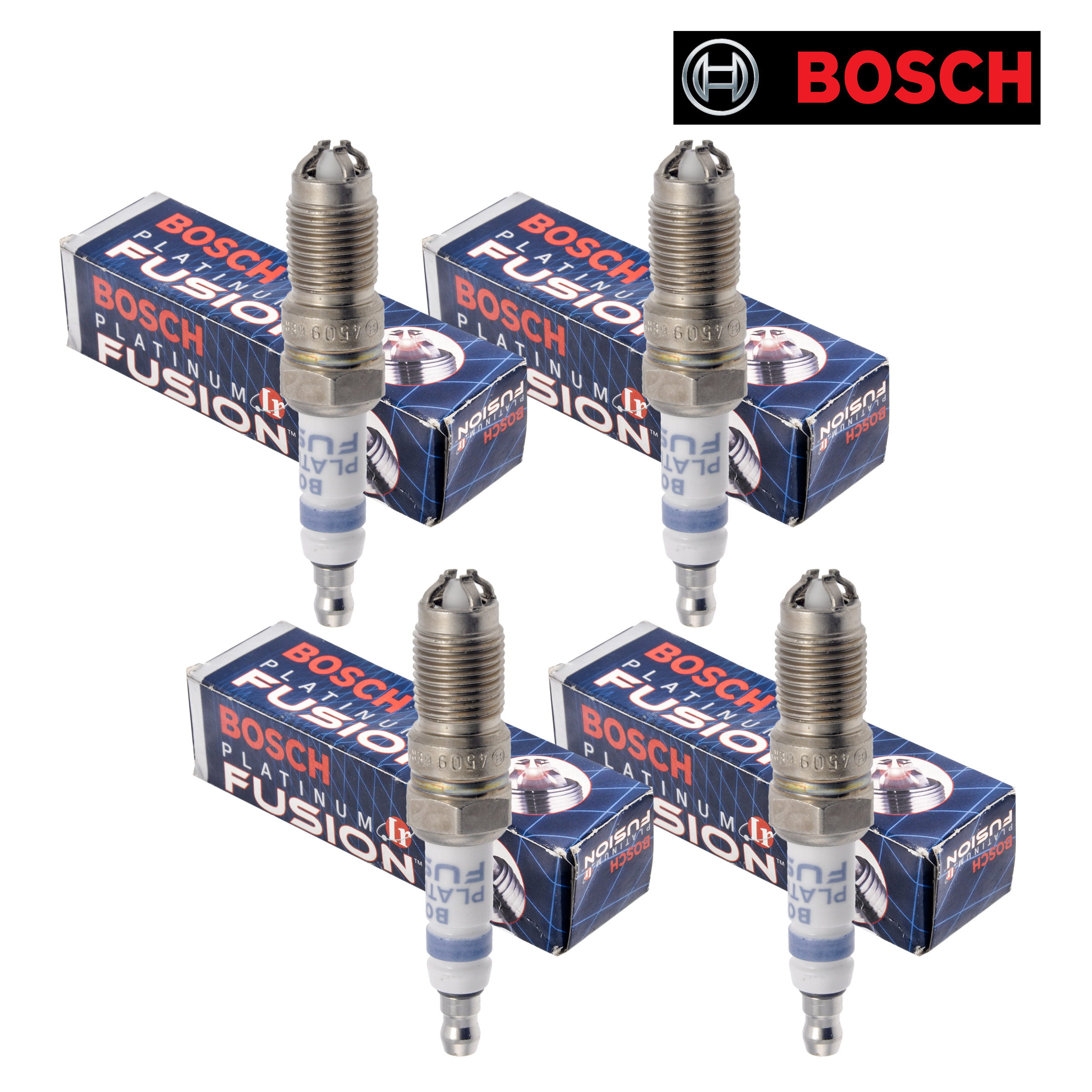 New Set of 4 Bosch Platinum Ir Iridium Fusion Spark Plugs 4509 Made in Germany