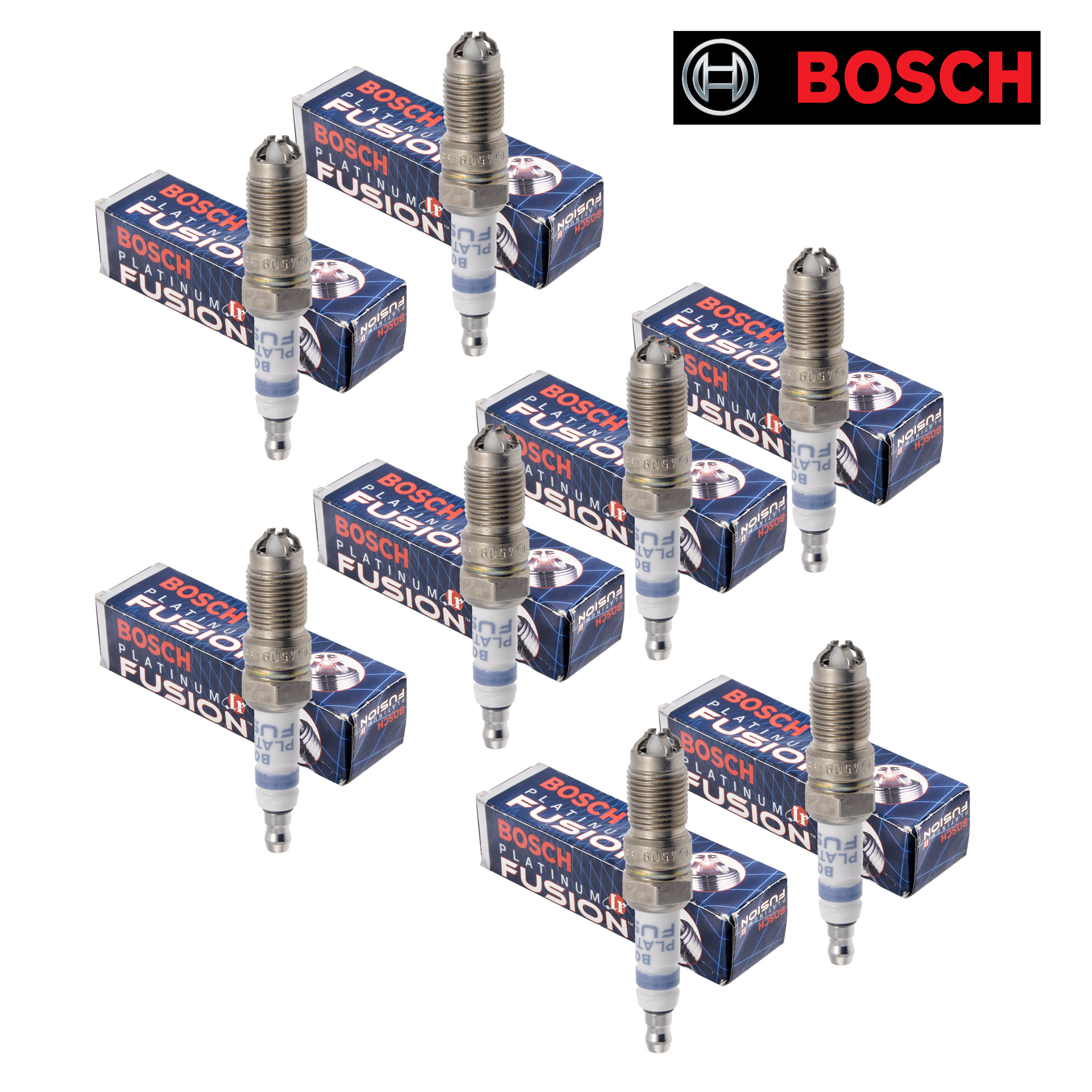 New Set of 4 Bosch Platinum Ir Iridium Fusion Spark Plugs 4509 Made in Germany